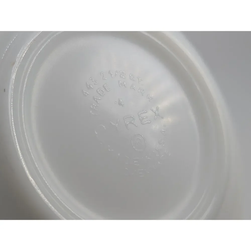 VTG 2 Set Pyrex Gooseberry Cinderella Mixing Bowls #444 4qt & #443 2.5qt SCUFFS